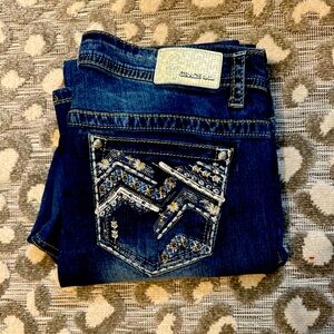 Blue Embellished Women's Jeans